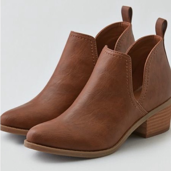 American Eagle Outfitters Shoes - American Eagle Outfitters Brown Faux Leather Ankle Booties